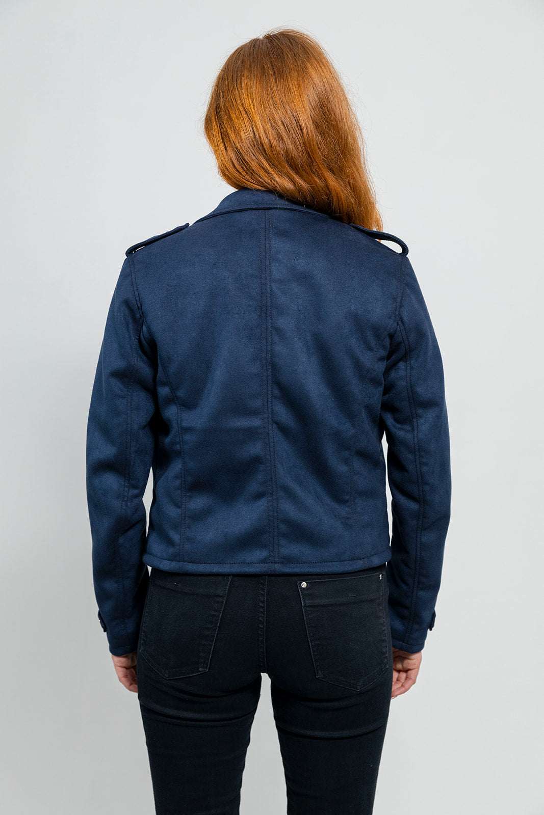 Megan Women's Draped Faux Suede Jacket - Whet Blu NYC - Flyclothing LLC