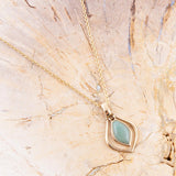 Melita Green Aventurine Golden Pendant Necklace - Barse Jewelry