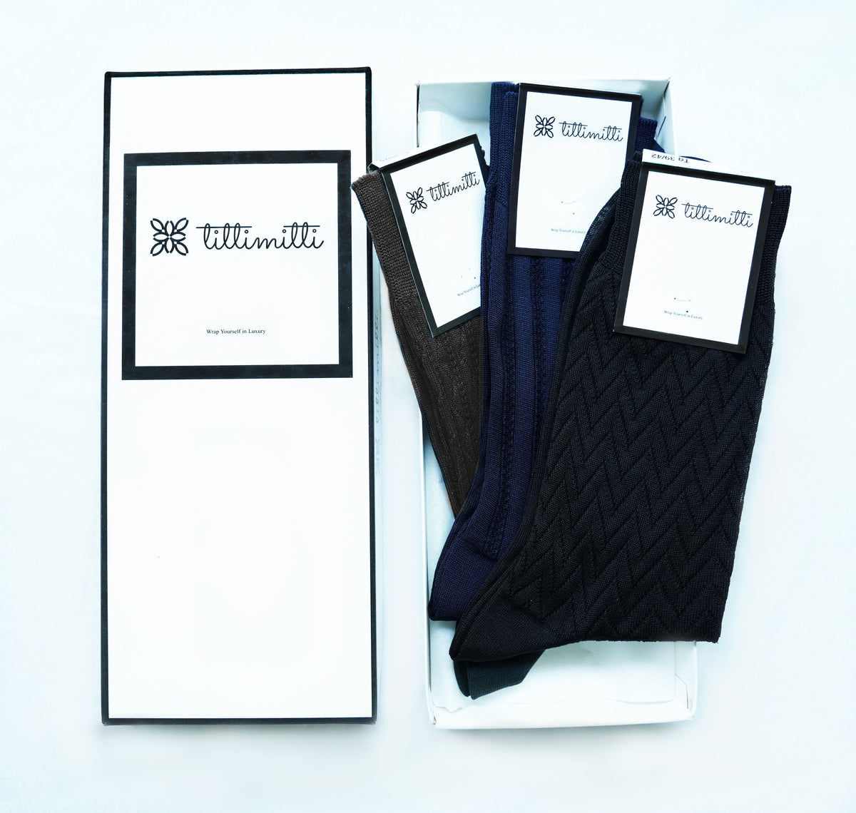 TITTIMITTI® Men’s 100% Mercerized Cotton Filo di Scozia Dress & Trouser Socks — 3-Pack, Made in Italy - tittimitti - Flyclothing LLC