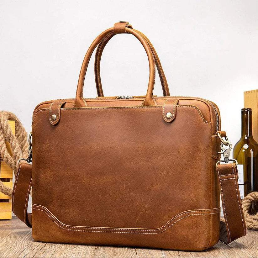 The Everyday Office Briefcase - Classy Leather Bags - Flyclothing LLC