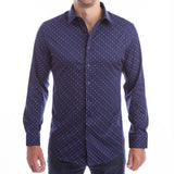 goTIELESS Ultimate Dress Shirt (Navy Polk-a-Dot)