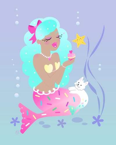 Black Market Art Company Mermaid Sprinkles Print - Black Market Art Company - Flyclothing LLC