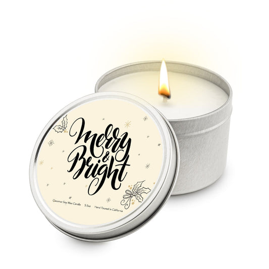 Merry & Bright 5.5 oz Soy Blend Travel Candle Tin - JGI