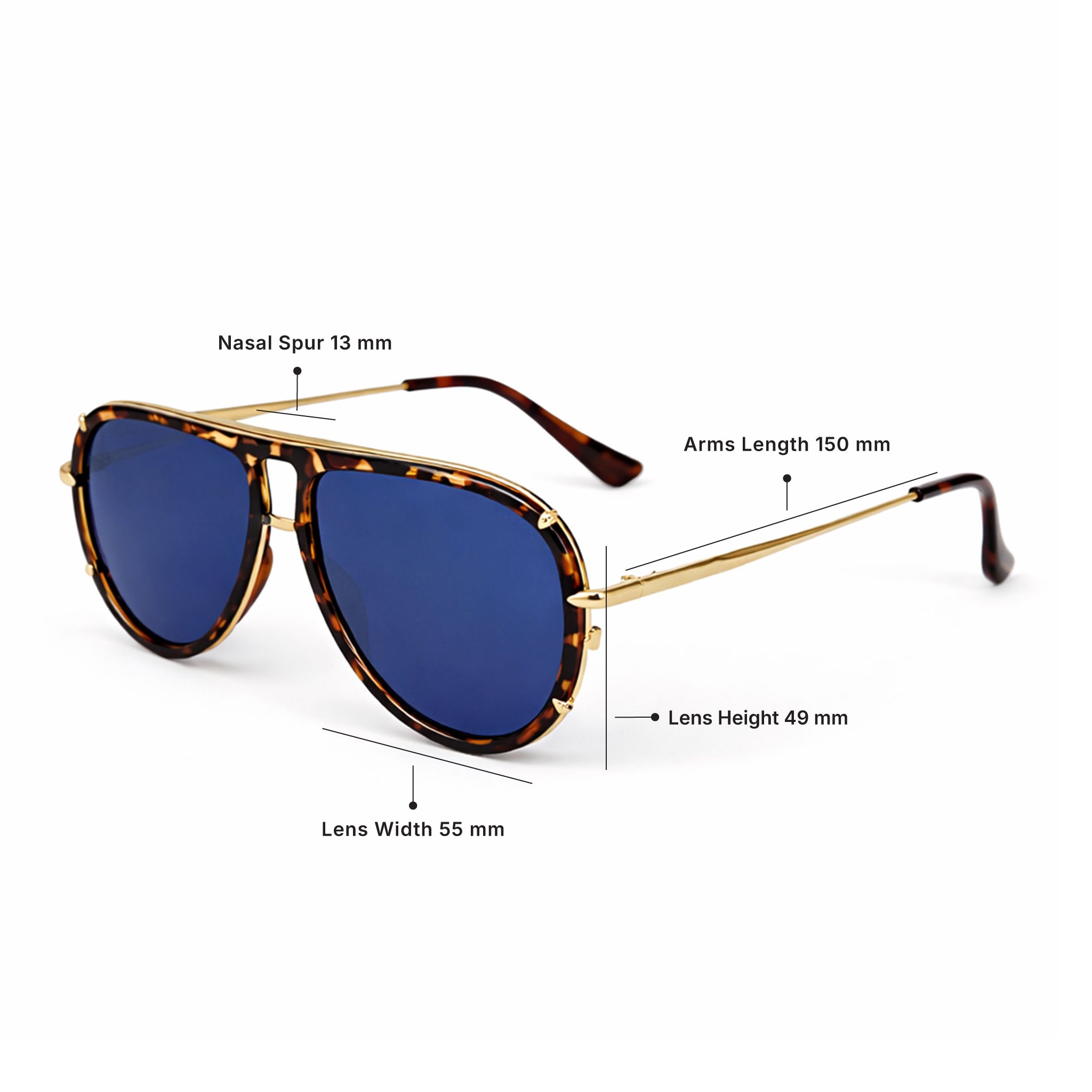 Ivy Luxe - Blue Tangle-Free Round Aviator Sunglasses - TopFoxx - Flyclothing LLC