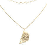 Metal Angel Wing Pendant Accented Necklace - Madeline Love - Flyclothing LLC