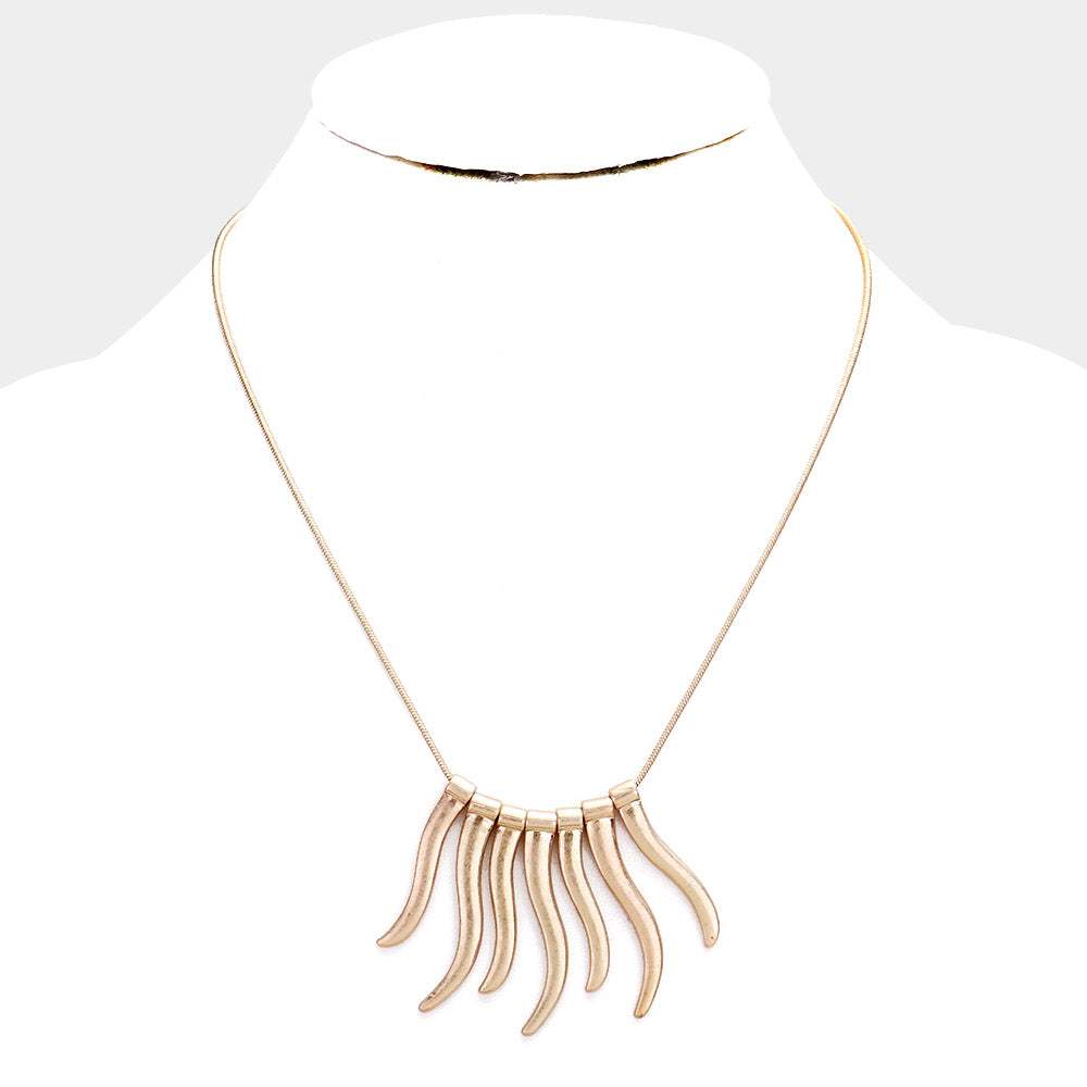 Metal Bar Fringe Necklace - Madeline Love - Flyclothing LLC