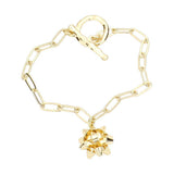 Metal Christmas Bow Charm Toggle Bracelet - Madeline Love - Flyclothing LLC