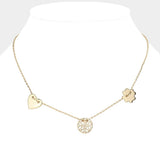Metal Heart Filigree Round Pendant Necklace - Madeline Love - Flyclothing LLC