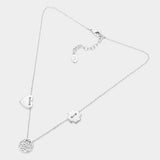 Metal Heart Filigree Round Pendant Necklace - Madeline Love - Flyclothing LLC