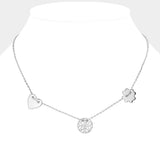 Metal Heart Filigree Round Pendant Necklace - Madeline Love - Flyclothing LLC
