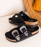 Mickie Western Slides in Black - Naughty Monkey - Flyclothing LLC