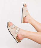 Mickie Western Slides in Cream - Naughty Monkey - Flyclothing LLC
