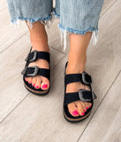 Mickie Western Slides in Black - Naughty Monkey - Flyclothing LLC