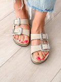 Mickie Western Slides in Cream - Naughty Monkey - Flyclothing LLC