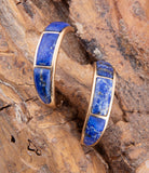 Mila Blue Lapis Hoop Golden Earrings - Barse Jewelry