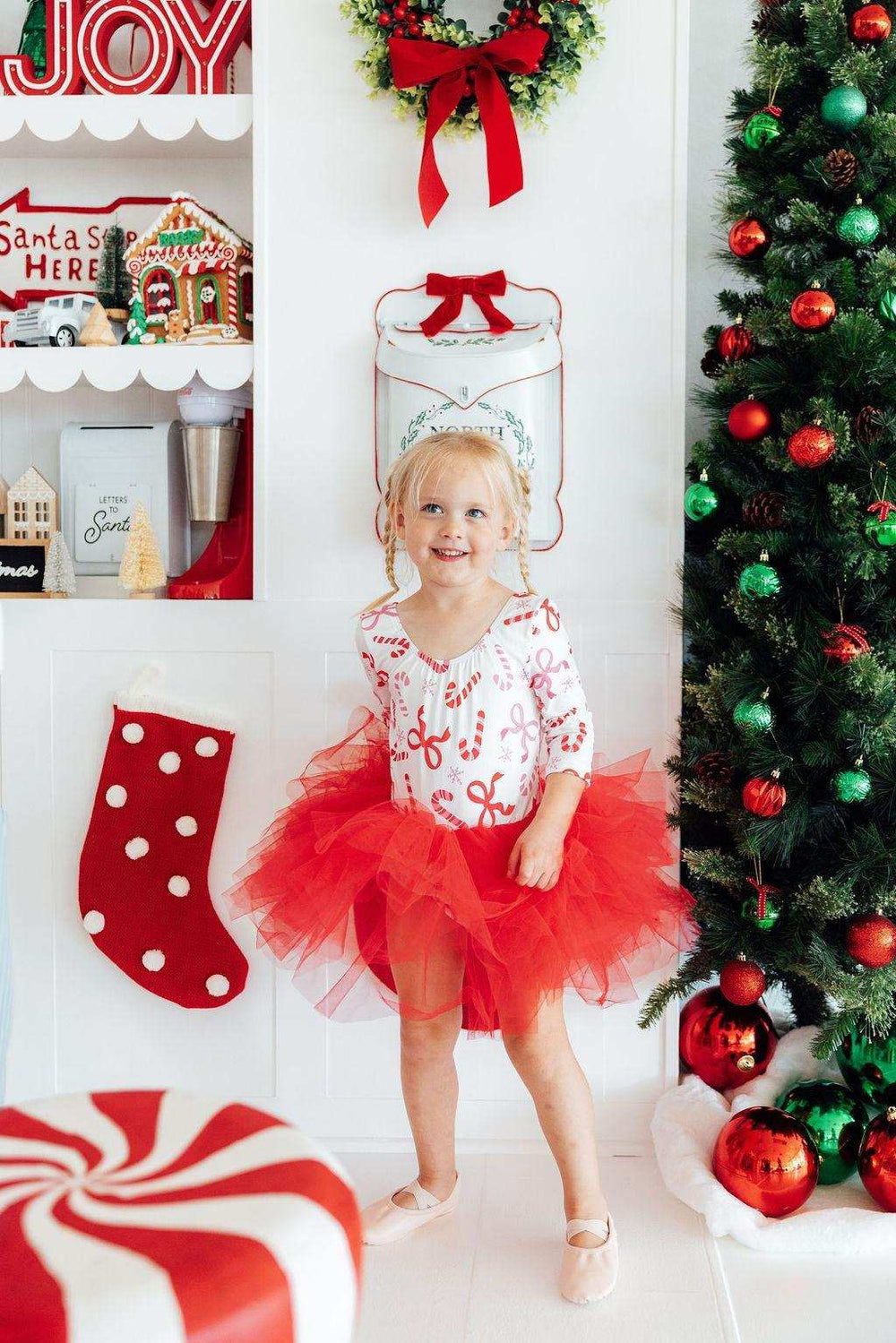 Candy Cane Lane 3/4 Tutu Leotard - Mila & Rose ® - Flyclothing LLC
