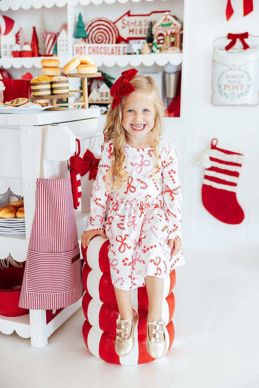 Candy Cane Lane L/S Pocket Twirl Dress - Mila & Rose ® - Flyclothing LLC