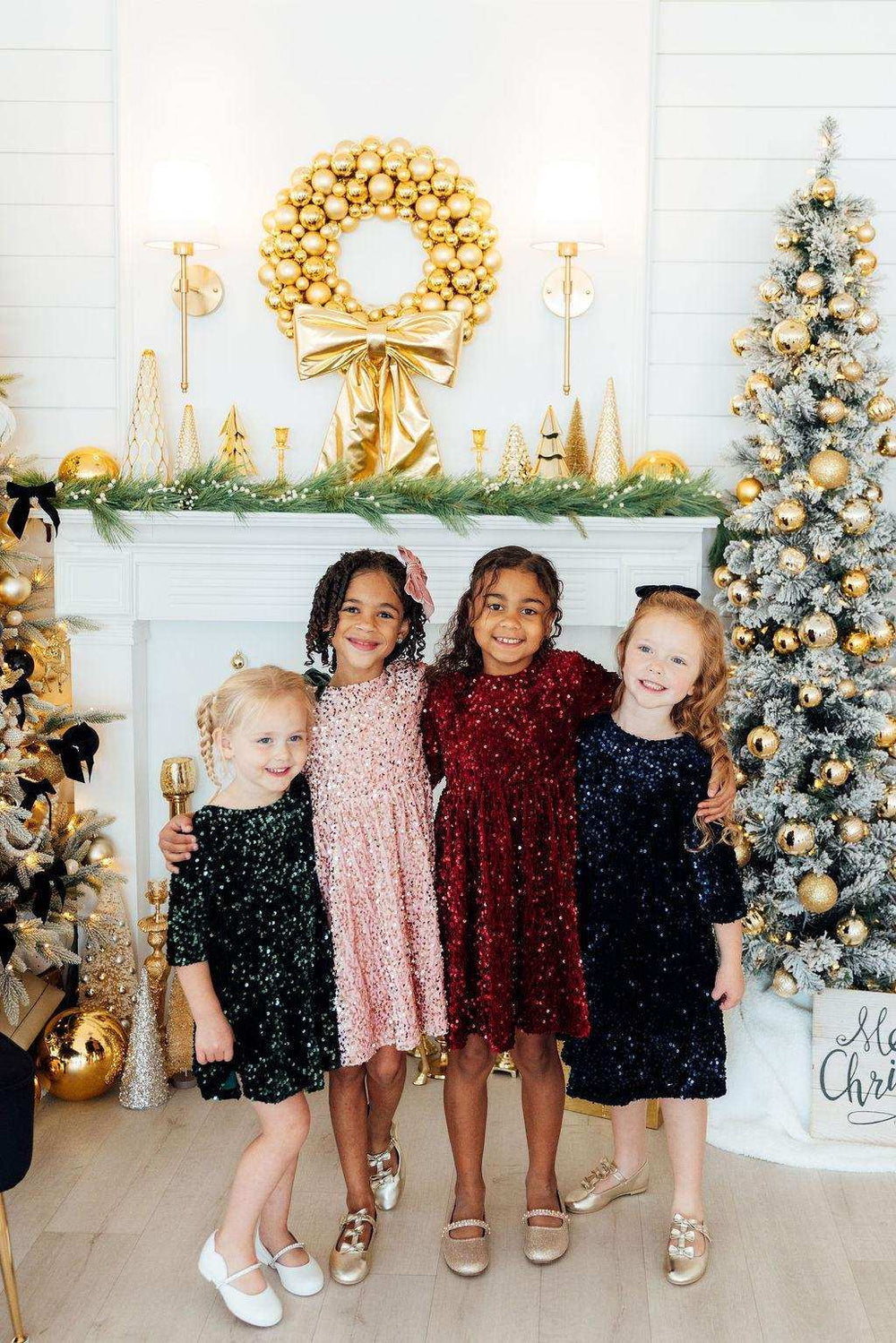 Navy Velvet Sequin Dress - Mila & Rose ® - Flyclothing LLC