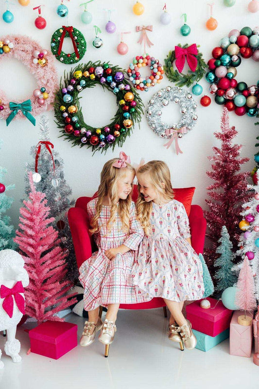 Pink Plaid 3/4 Sleeve Pocket Twirl Dress - Mila & Rose ® - Flyclothing LLC