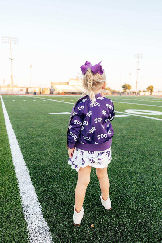 TCU Purple Frog Satin Jacket - Mila & Rose ® - Flyclothing LLC