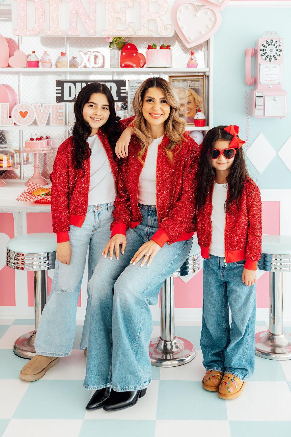 Grown Up Red Sequin Jacket - Mila & Rose ® - Flyclothing LLC