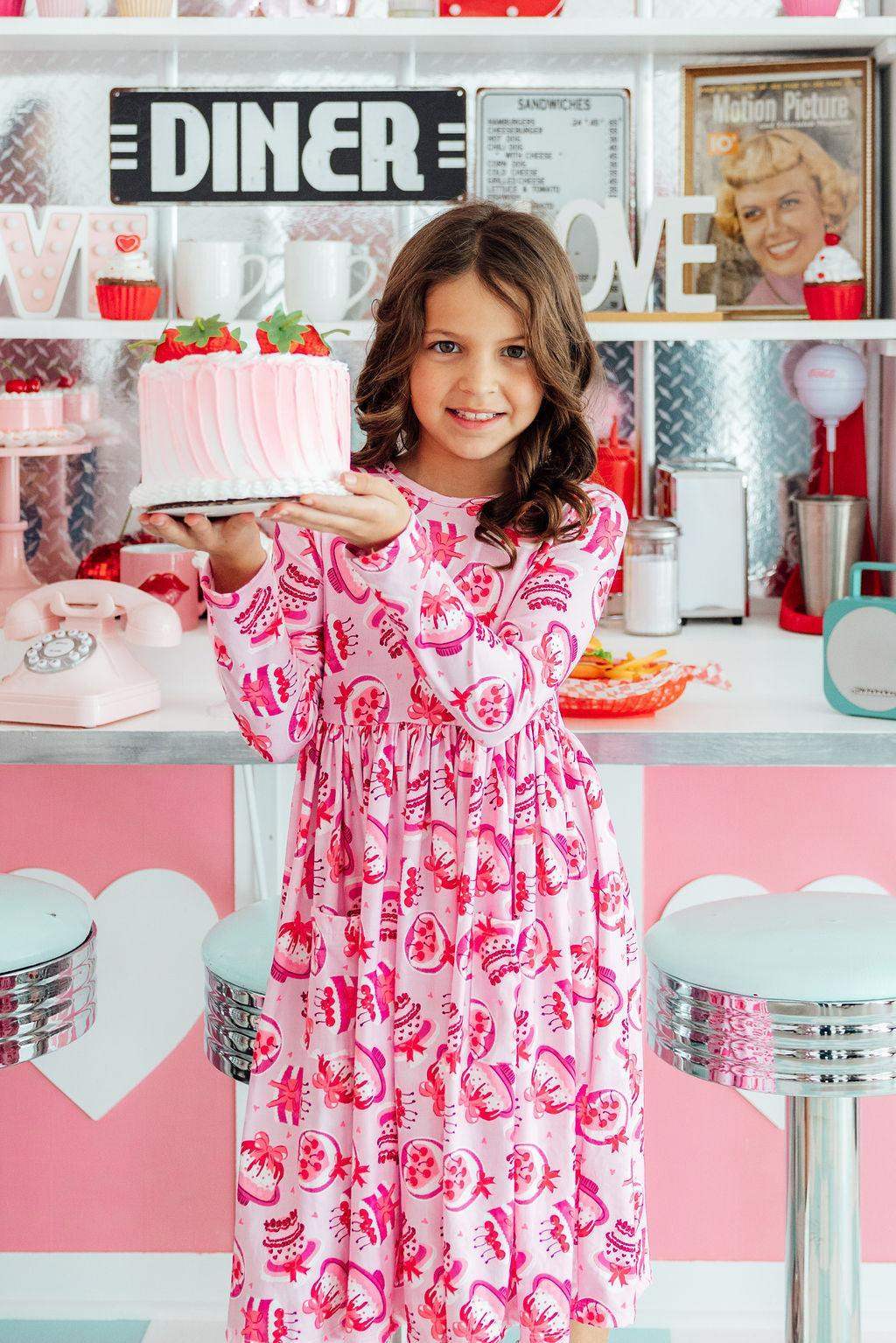 Vintage Cakes L/S Pocket Twirl Dress - Mila & Rose ® - Flyclothing LLC