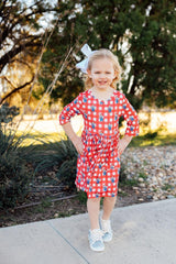 Nebraska Plaid Herbie Husker 3/4 Sleeve Pocket Twirl Dress - Mila & Rose ® - Flyclothing LLC