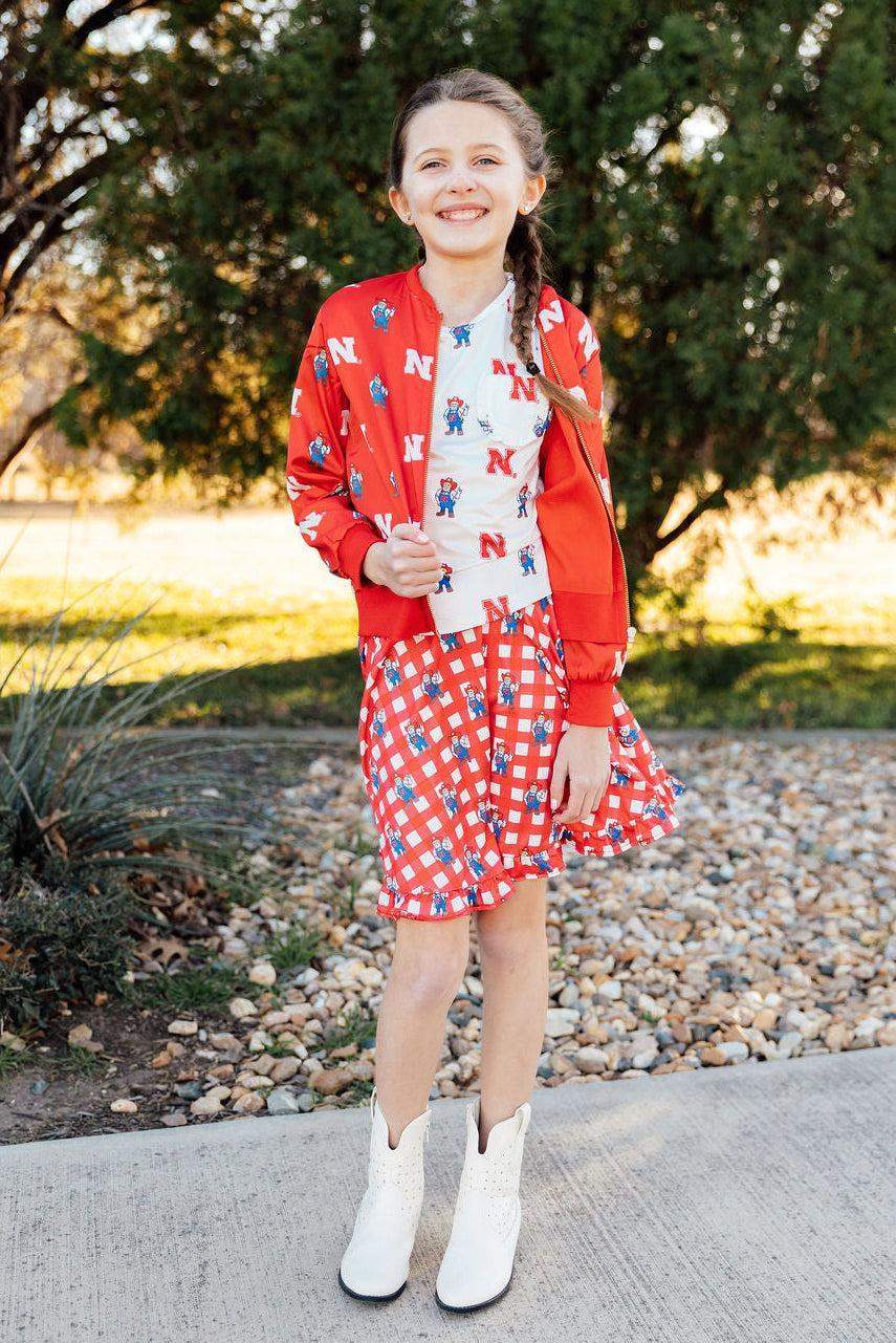 Nebraska Plaid Herbie Husker Twirl Skort - Mila & Rose ® - Flyclothing LLC