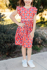 Nebraska Plaid Herbie Husker Flutter Twirl Dress - Mila & Rose ® - Flyclothing LLC