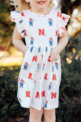 Nebraska White Herbie Husker Flutter Twirl Dress - Mila & Rose ® - Flyclothing LLC