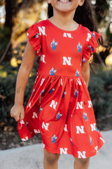 Nebraska Red Herbie Husker Flutter Twirl Dress - Mila & Rose ® - Flyclothing LLC