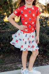 Nebraska Red Herbie Husker Ruffle Pocket Tee - Mila & Rose ® - Flyclothing LLC