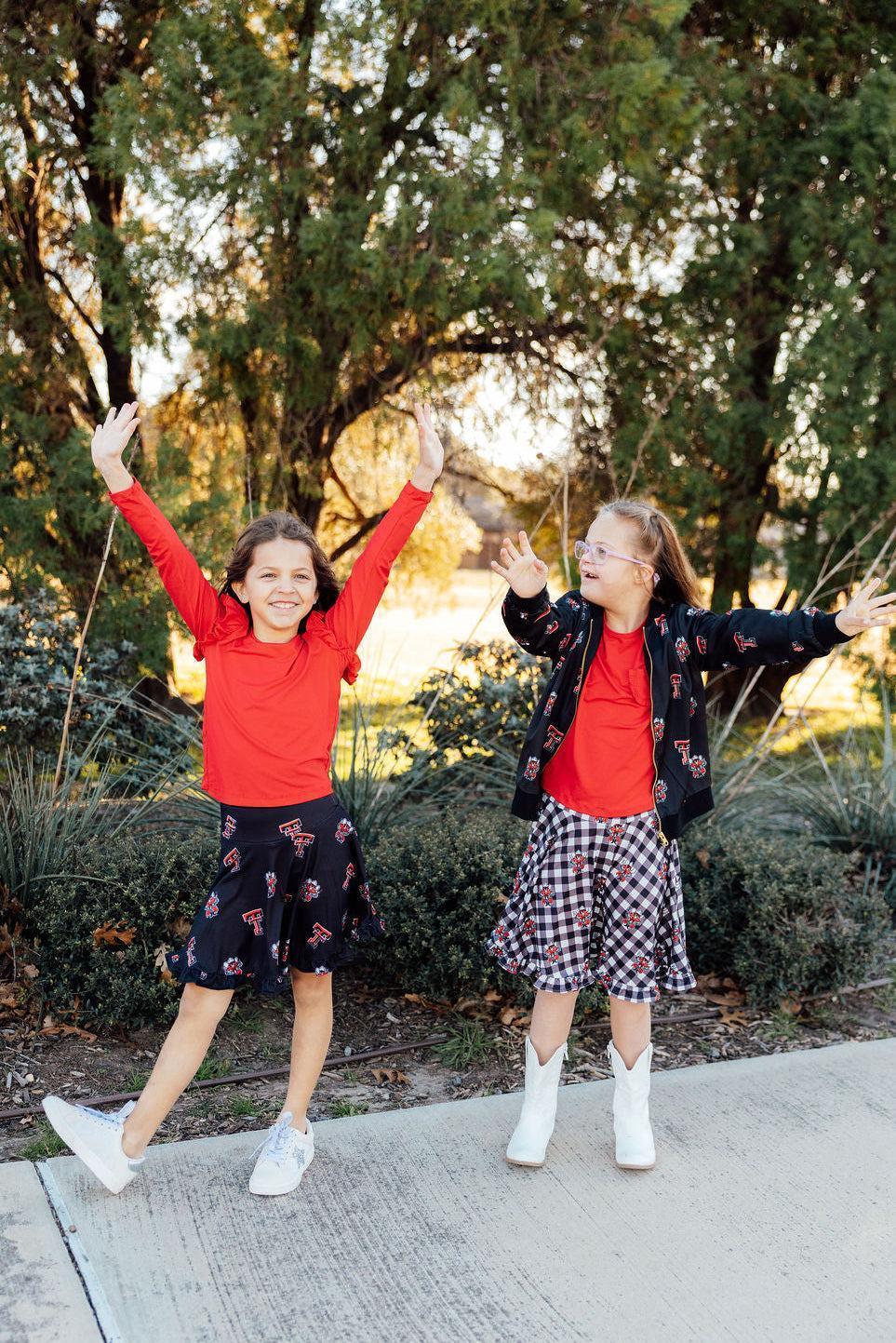 Texas Tech Plaid Raider Red Twirl Skort - Mila & Rose ® - Flyclothing LLC