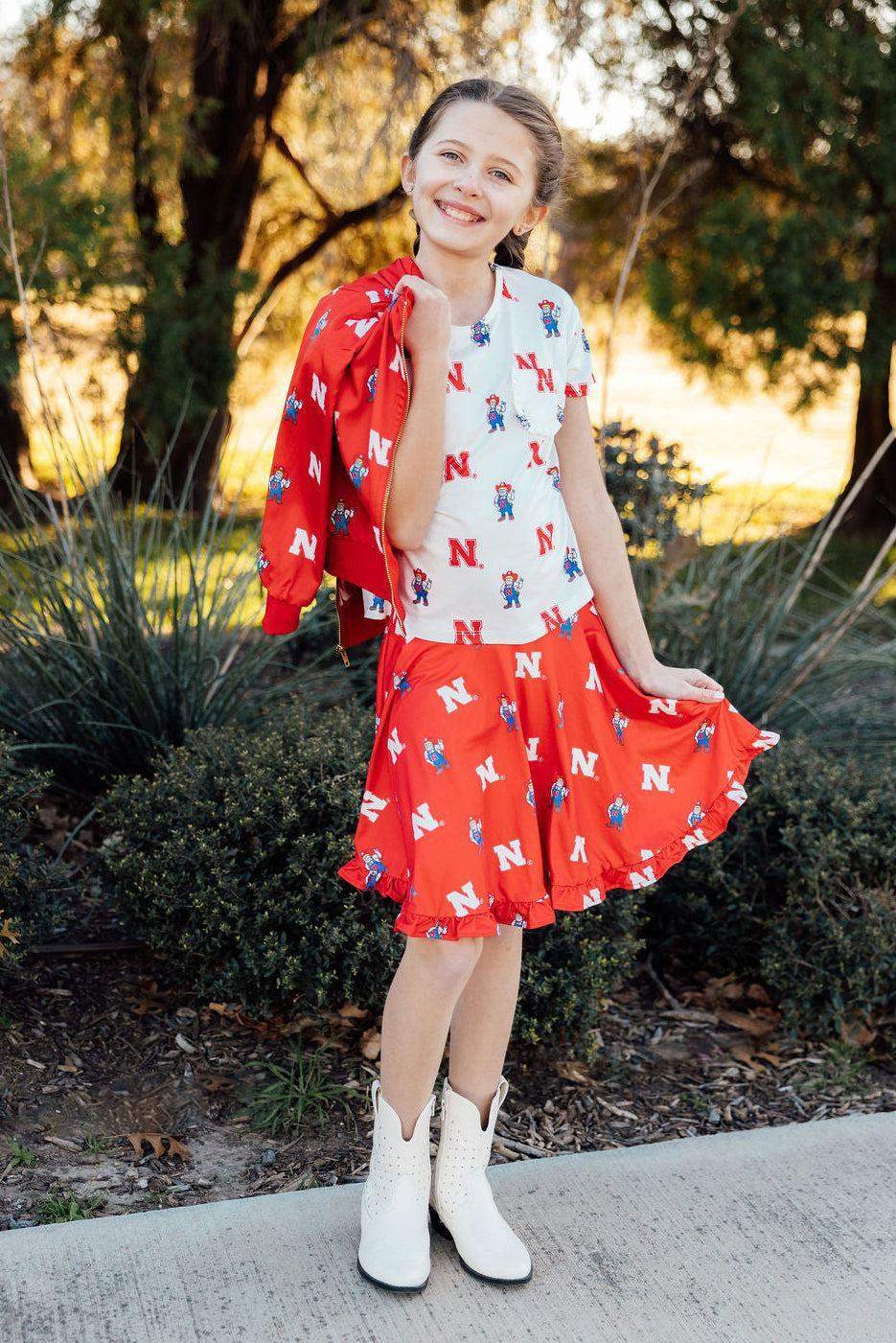 Nebraska Red Herbie Husker Twirl Skort - Mila & Rose ® - Flyclothing LLC