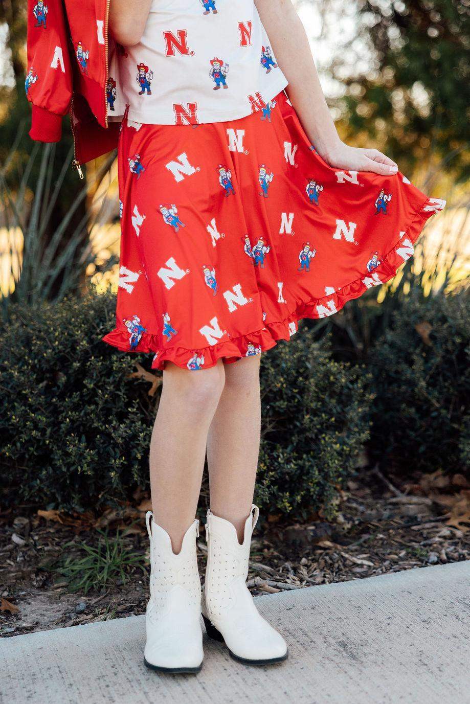 Nebraska Red Herbie Husker Twirl Skort - Mila & Rose ® - Flyclothing LLC