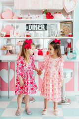 Fluttering Hearts 3/4 Sleeve Ruffle Twirl Dress - Mila & Rose ® - Flyclothing LLC