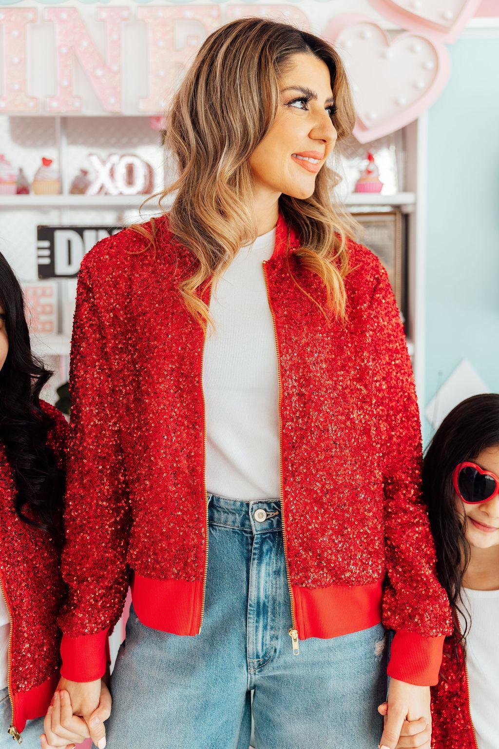 Grown Up Red Sequin Jacket - Mila & Rose ® - Flyclothing LLC