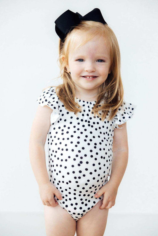 Scattered Dot S/S Flutter Sleeve Leotard - Mila & Rose ® - Flyclothing LLC