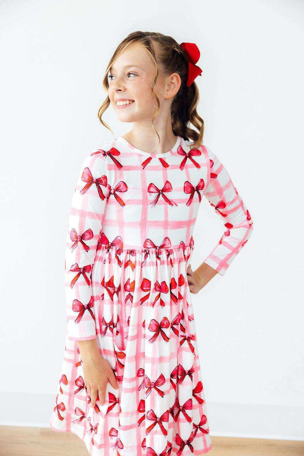 Bow La La L/S Pocket Twirl Dress - Mila & Rose ® - Flyclothing LLC