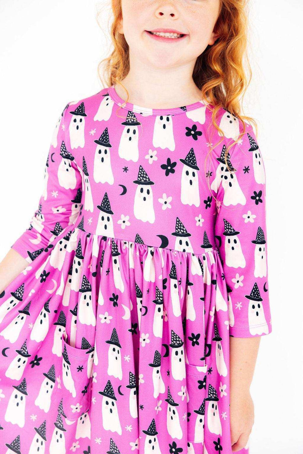 Witches Boo 3/4 Sleeve Pocket Twirl Dress - Mila & Rose ® - Flyclothing LLC