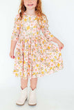 Pretty Peachy 3/4 Sleeve Pocket Twirl Dress - Mila & Rose ® - Flyclothing LLC