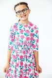 Garden Glow 3/4 Sleeve Pocket Twirl Dress - Mila & Rose ® - Flyclothing LLC