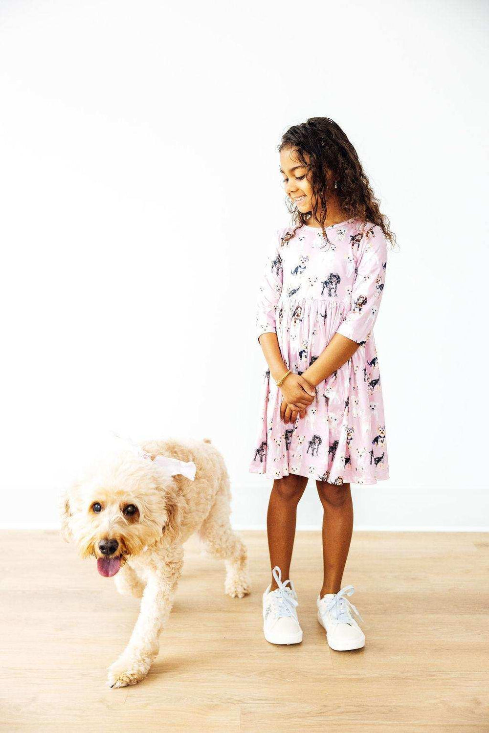 Puppy Kisses 3/4 Sleeve Pocket Twirl Dress - Mila & Rose ® - Flyclothing LLC