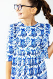 Southern Belle 3/4 Sleeve Ruffle Twirl Dress