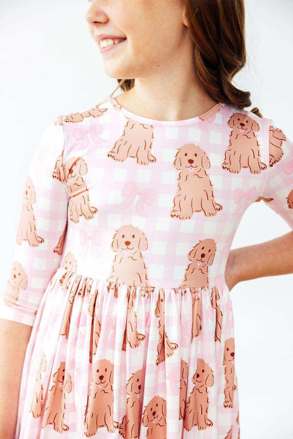 Goldendoodle 3/4 Sleeve Pocket Twirl Dress - Mila & Rose ® - Flyclothing LLC