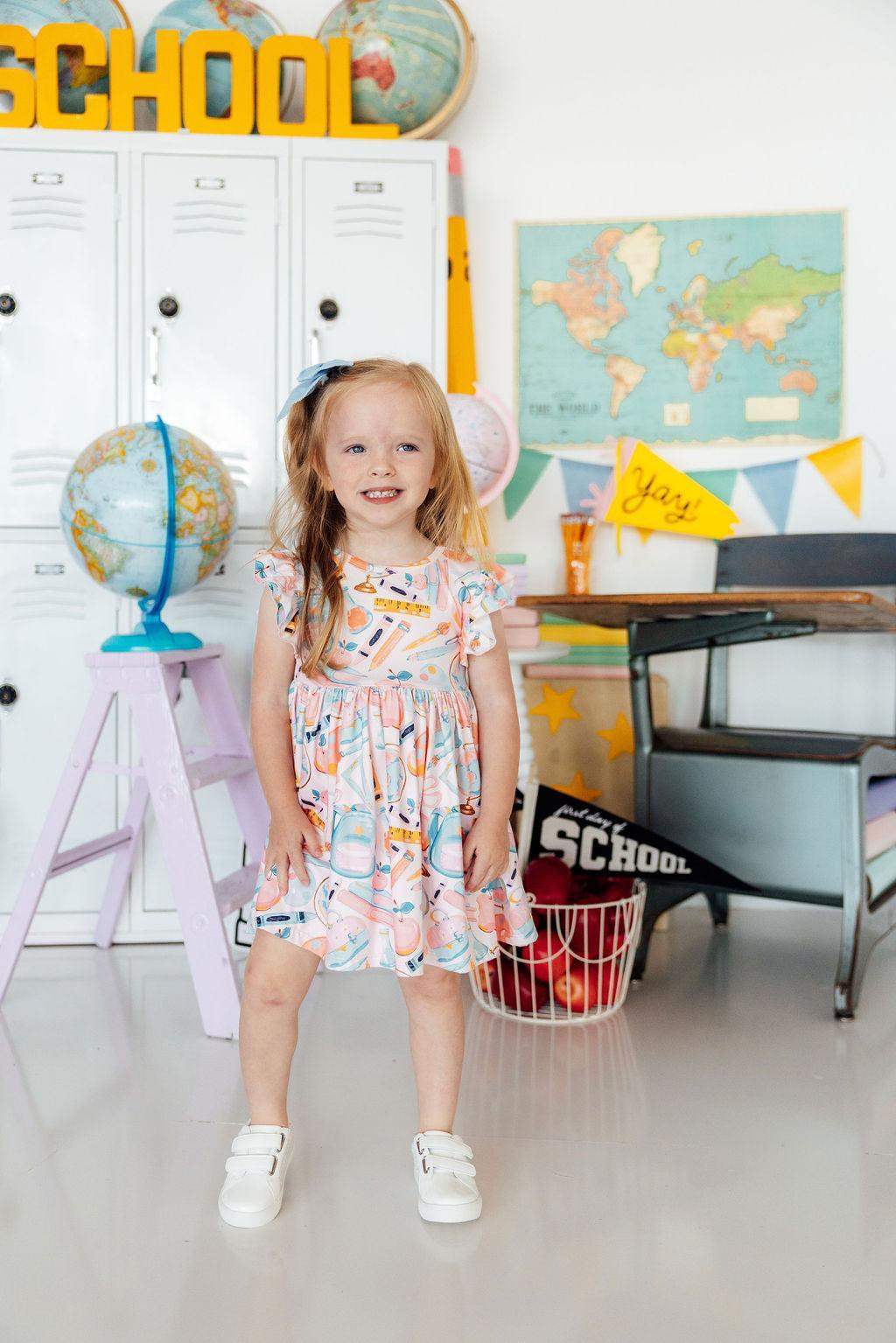 Class Act Flutter Sleeve Twirl Dress - Mila & Rose ® - Flyclothing LLC