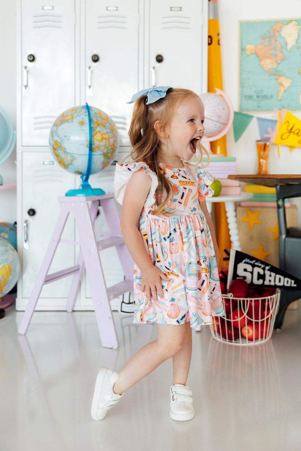 Class Act Flutter Sleeve Twirl Dress - Mila & Rose ® - Flyclothing LLC