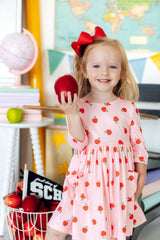 An Apple a Day 3/4 Sleeve Pocket Twirl Dress - Mila & Rose ® - Flyclothing LLC