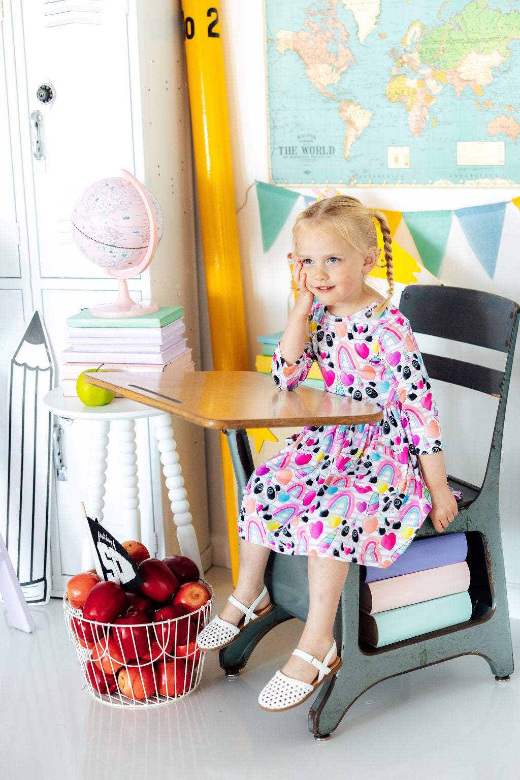 Peace, Love & Pandacorns 3/4 Sleeve Pocket Twirl Dress - Mila & Rose ® - Flyclothing LLC