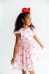 Cherry Sweet Flutter Sleeve Twirl Dress - Mila & Rose ® - Flyclothing LLC